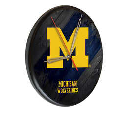 University of Michigan Wolverines Printed Wood Clock