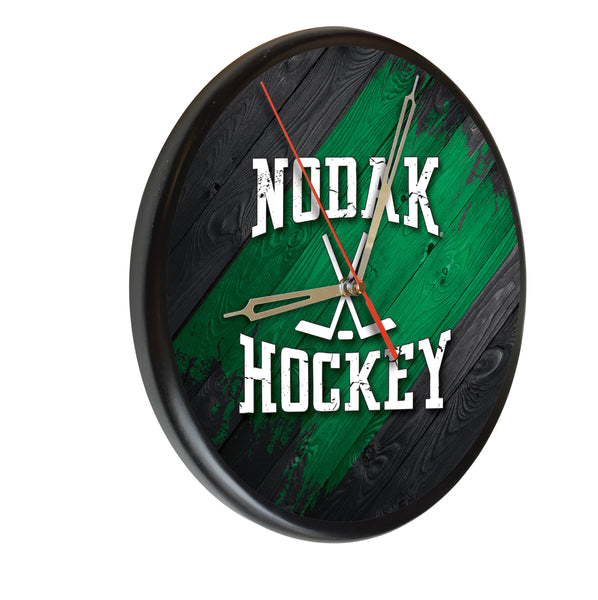 North Dakota Nodak Hockey Printed Wood Clock