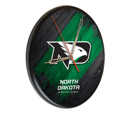 North Dakota Fighting Hawks Printed Wood Clock