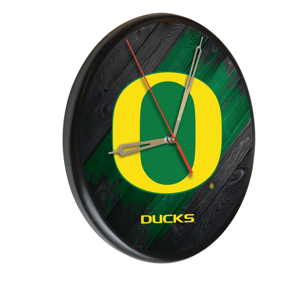 University of Oregon Ducks Printed Wood Clock