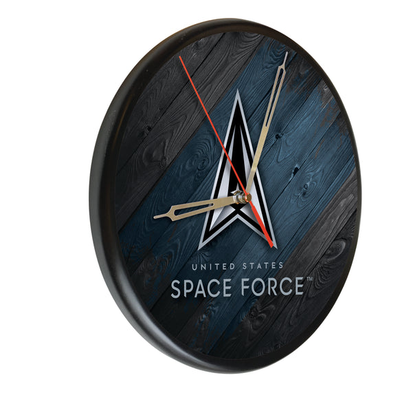 United States Space Force Printed Wood Clock