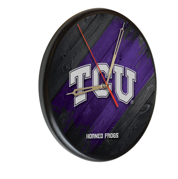 Texas Christian University Horned Frogs Printed Wood Clock