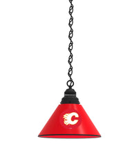 Calgary Flames Pool Table Pendant Light with a Black Finish