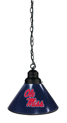 University of Mississippi Pool Table Pendant Light with a Black Finish