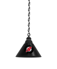 New Jersey Devils Pool Table Pendant Light with a Black Finsh
