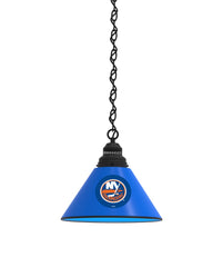 New York Islanders Pool Table Pendant Light with a Black Finish