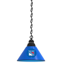 New York Rangers Pool Table Pendant Light with a Black Finish