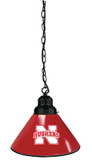 University of Nebraska Pool Table Pendant Light with a Black Finish