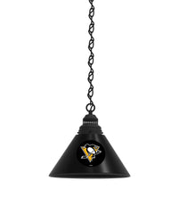 Pittsburgh Penguins Pool Table Pendant Light with a Black Finish