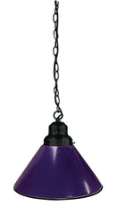 Non-Logo Purple Pool Table Pendant Light with a Black Finish