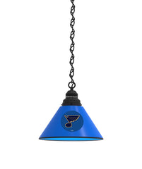 St. Louis Blues Pool Table Pendant Light with a Black Finish