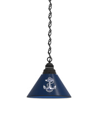 United States Naval Academy Pool Table Pendant Light with a Black Finish