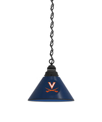 University of Virginia Pool Table Pendant Light with a Black Finish
