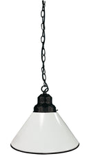 Non-Logo White Pool Table Pendant Light with a Black Finish