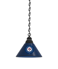 Winnipeg Jets Pool Table Pendant Light with a Black Finish