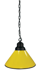 Non-Logo Yellow Pool Table Pendant Light with a Black Finish