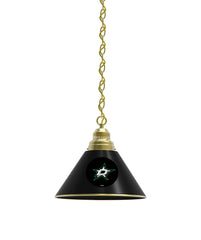 Dallas Stars Pool Table Pendant Light with a Brass Finish