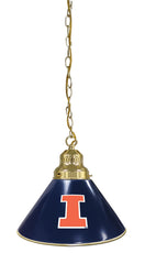 University of Illinois Pool Table Pendant Light with a Brass Finish