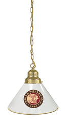 Indian Motorcycles White Pool Table Pendant Light with a Brass Finish