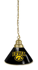 University of Iowa Pool Table Pendant Light with a Brass Finish