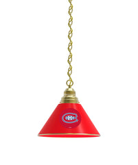 Montreal Canadians Pool Table Pendant Light with a Brass Finish