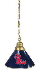 University of Mississippi Pool Table Pendant Light with a Brass Finish