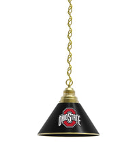 Ohio State Buckeyes Logo Billiard Table Pendant Light in Brass Finish