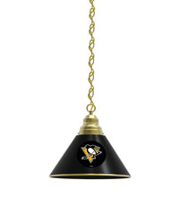 Pittsburgh Penguins Pool Table Pendant Light with a Brass Finish