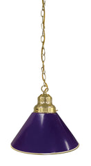 Non-Logo Purple Pool Table Pendant Light with a Brass Finish