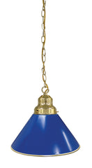 Non-Logo Royal Blue Pool Table Pendant Light with a Brass Finish