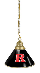 Rutgers University Pool Table Pendant Light with a Brass Finish