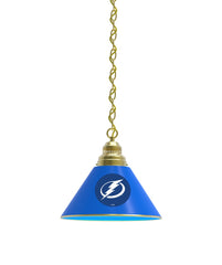 Tampa Bay Lightning Pool Table Pendant Light with a Brass Finish