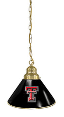 Texas Tech Pool Table Pendant Light with a Brass Finish