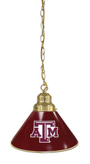 Texas A&M Pool table Pendant Light with a Brass Finish