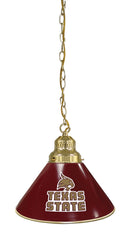 Texas State University Pool Table Pendant Light with a Brass Finish
