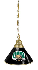 University of Ohio Pool Table Pendant Light with a Brass Finish