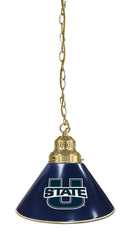 Utah State University Pool Table Pendant Light with a Brass Finish
