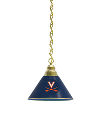 University of Virginia Pool Table Pendant Light with a Brass Finish