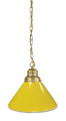 Non-Logo Yellow Pool Table Pendant Light with a Brass Finish