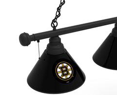 Boston Bruins 3 Shade Billiard Table Lamp with Black Finish Close Up