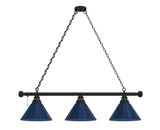 Dark Blue Non-Logo 3 Shade Billiard Table Light