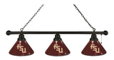 Florida State Seminoles FSU Script 3 Shade Billiard Table Light