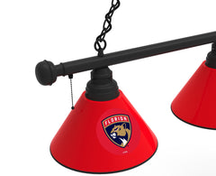 Florida Panthers 3 Shade Pool Table Lamp with Black Finish Close Up