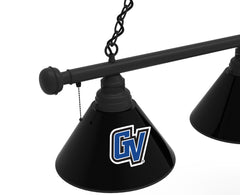 Grand Valley State Lakers Logo 3 Shade Billiard Table Light in Black Finish Close Up