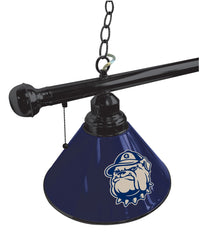 Georgetown University Hoyas Logo 3 Shade Pool Table Light with Black Finish Close Up