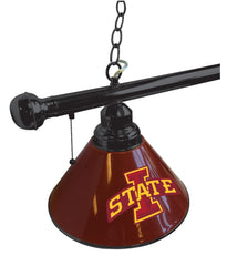 Iowa State University Cyclones Logo 3 Shade Pool Table Light with Black Finish Close Up