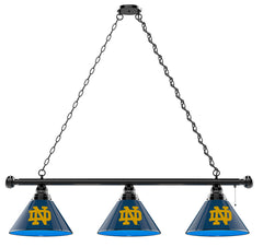 University of Notre Dame ND Block Logo 3 Shade Pool Table Light with Black Finish