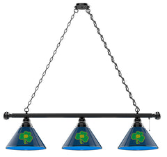 University of Notre Dame Fighting Irish Shamrock Logo 3 Shade Pool Table Light with Black Finish