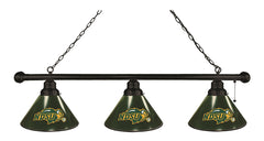 North Dakota State University Green 3 Shade Pool Table Lamps with Black Finish