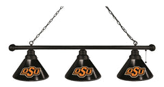 Oklahoma State University 3 Shade Snooker Table Light with Black Finish